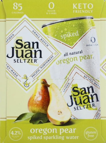 San Juan Oregon Pear Spiked Seltzer Perspective: right
