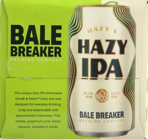 Bale Breaker Brewing Co. Hazy L IPA Beer Perspective: right