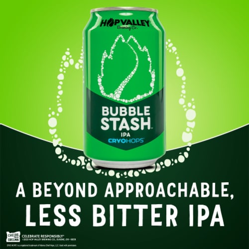 Hop Valley Bubble Stash Craft Beer Hazy IPA Perspective: right