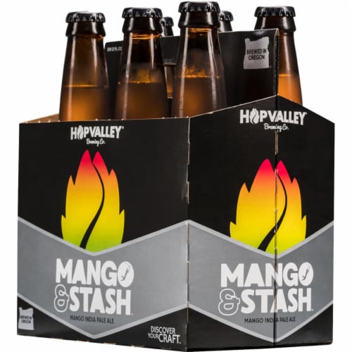 Hop Valley Brewing Co. Mango & Stash IPA Beer Perspective: right