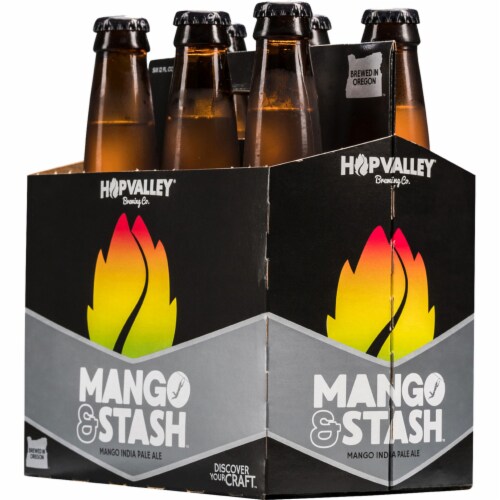 Hop Valley Brewing Co. Mango & Stash IPA Beer Perspective: right