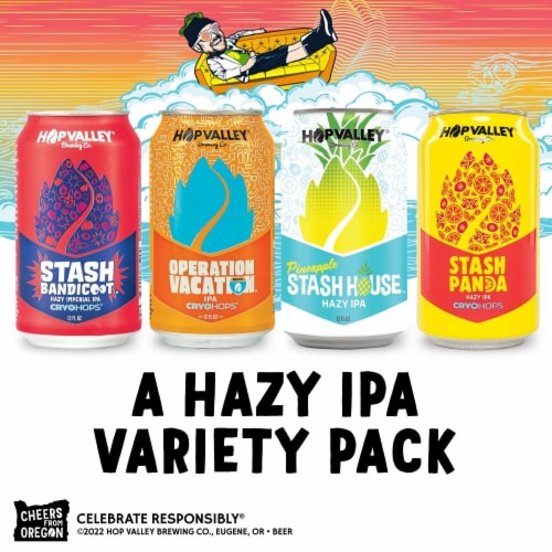 Hop Valley Hazy Daze Vp Beer Cans Perspective: right