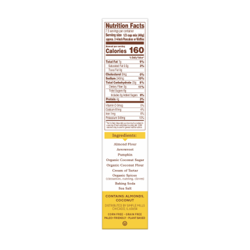 Simple Mills® Pumpkin Almond Flour Pancake & Waffle Mix Perspective: right