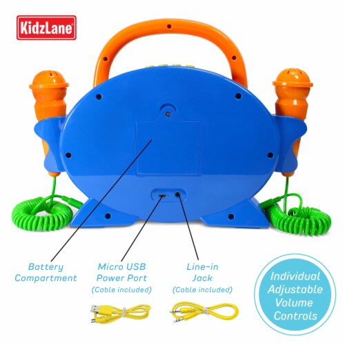 Kidzlane Karaoke Machine: 2 Mics, 100 Songs, Bluetooth & More Perspective: right