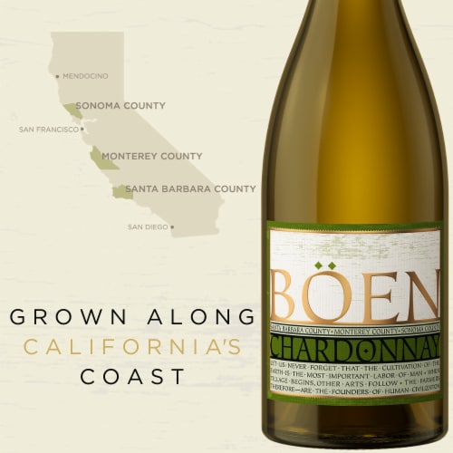 Boen Chardonnay Santa Barbara Monterey & Sonoma Counties White Wine Perspective: right