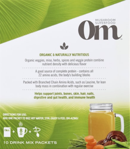 Om Mushroom Mighty Veggie Miso Broth Packets 10 Count Perspective: right