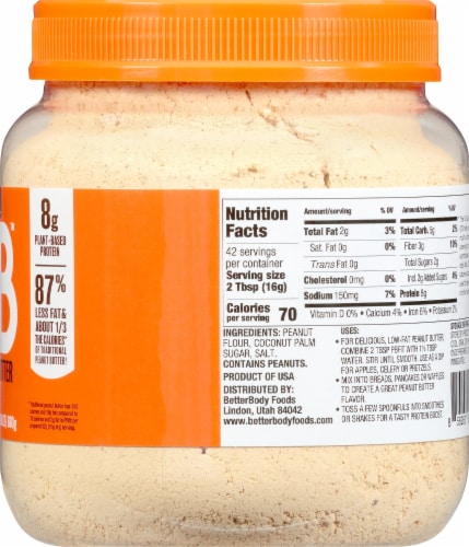 BetterBody Foods PBfit Peanut Butter Powder Perspective: right