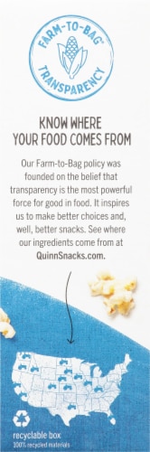 Quinn White Cheddar & Sea Salt Microwave Popcorn Perspective: right