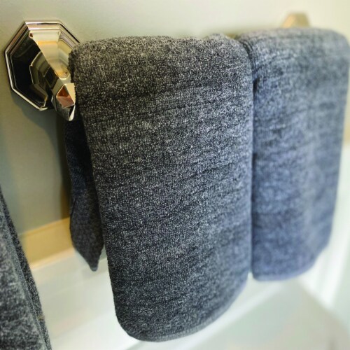 BedVoyage Melange viscose from Bamboo Cotton Hand Towel 2pk - Charcoal Perspective: right