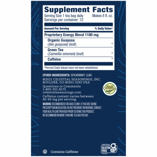 Celestial Seasonings® Tea Well Spearmint Green Energy Herbal Supplement Tea Bags Perspective: right