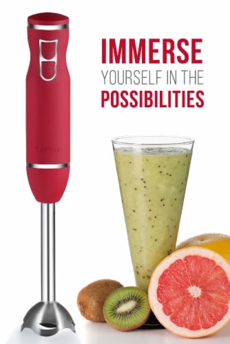 Chefman 300 Watt 2 Speed Immersion Blender - Red/Silver Perspective: right