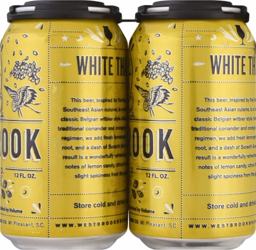 Westbrook Brewing Company White Thai Wheat Ale Perspective: right