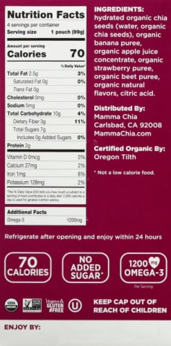 Mamma Chia Vitality Strawberry Banana Chia Squeezes Perspective: right