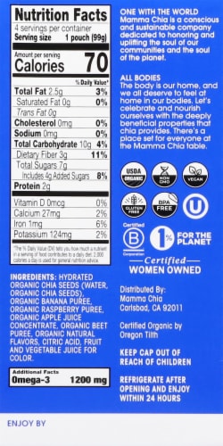 Mamma Chia® Organic Chia Squeeze Wild Raspberry Vitality Snack Perspective: right