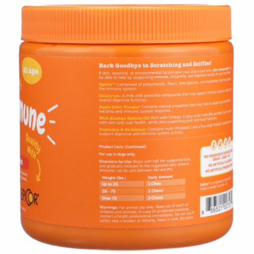 Zesty Paws Immune System Lamb Flavored Aller-Immune Bites for Dogs Perspective: right