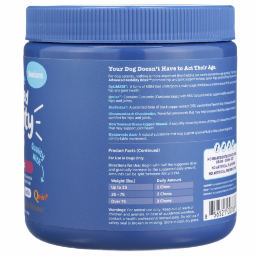 Zesty Paws Hip & Joint Chicken Flavored Advanced Mobility Bites for Dogs Perspective: right