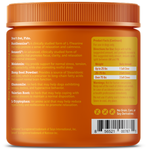 Zesty Paws® Advanced Calming Bites™ Turkey Flavor Behavior Soft Chews with Melatonin Perspective: right