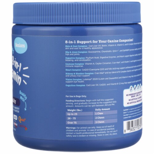 Zesty Paws Everyday Vitality Chicken Flavored Advanced 8-in-1 Multivitamin Bites for Dogs Perspective: right