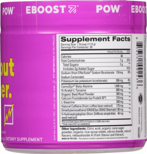 EBOOST® Berry Melon Fizz Pre Workout Superenhancer Powder Perspective: right