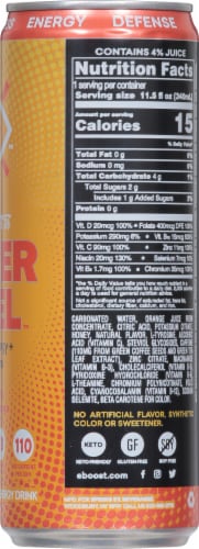 EBoost® Super Fuel™ Sparkling Orange Mango Energy Drink Can Perspective: right