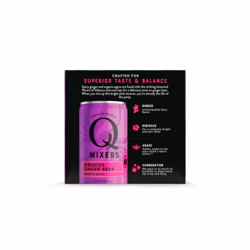 Q Mixers Premium Hibiscus Ginger Beer 4pk-7.5oz Perspective: right