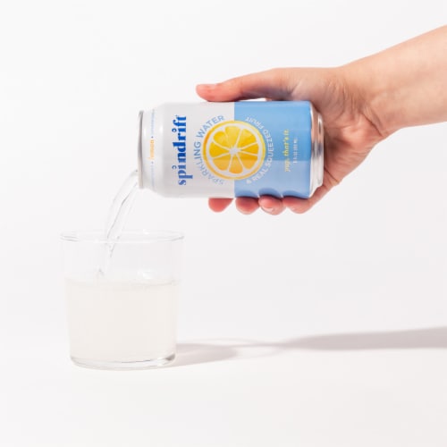 Spindrift® Lemon Flavored Sparkling Water Cans Perspective: right