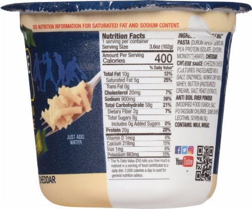 Muscle Mac® High Protein Aged Sharp White Cheddar Macaroni & Cheese Single-Serve Cup Perspective: right