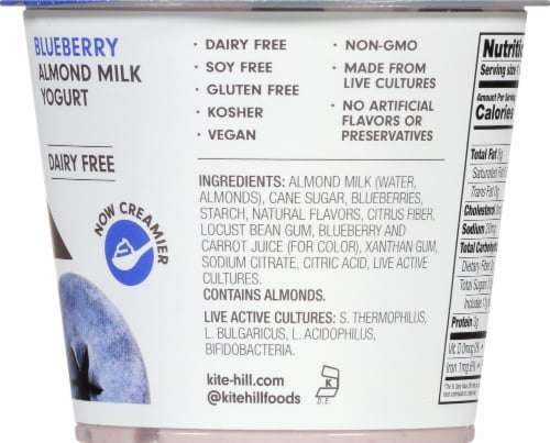 Kite Hill Blueberry Almond Milk Yogurt Perspective: right