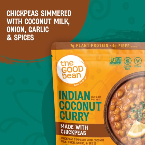 The Good Bean Heat and Eat Indian Coconut Curry 10 oz pouch Perspective: right