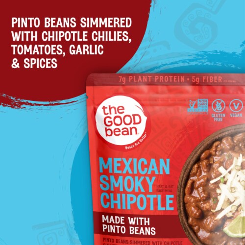 The Good Bean Heat and Eat Mexican Smokey Chipotle 10 oz Pouch Perspective: right
