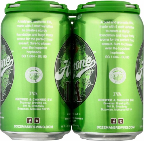 Bozeman Brewing Company Hopzone IPA Perspective: right
