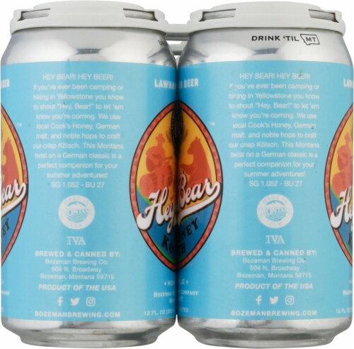 Bozeman Brewing Company Hey Bear Honey Ale Perspective: right