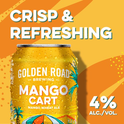 Golden Road Brewing Mango Cart Wheat Ale Craft Beer Perspective: right