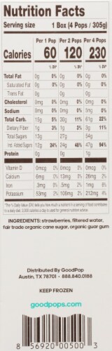 Goodpop Dairy-Free & Fat-Free Strawberry Frozen Pops Perspective: right