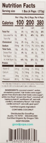 Goodpop® Organic Dairy Free Strawberry Shortcake Frozen Dessert Pops Perspective: right
