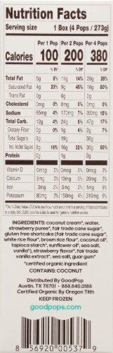 Goodpop® Organic Dairy Free Strawberry Shortcake Frozen Dessert Pops Perspective: right