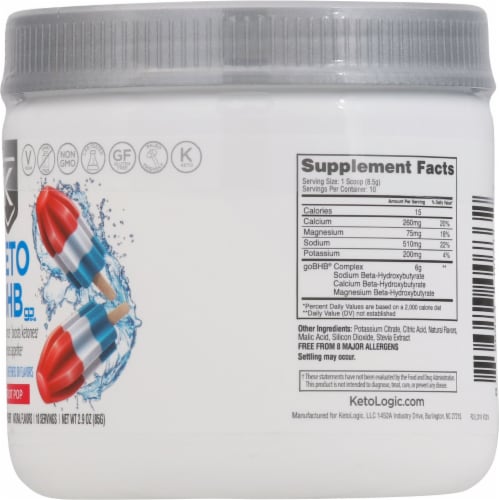 KetoLogic™ Keto BHB Patriot Pop Exogenous Ketones Perspective: right