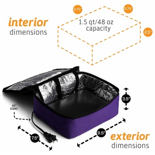 HotLogic Mini Portable Thermal Food Warmer for Home, Office, & Travel,  Purple, 1 Piece - Fry's Food Stores