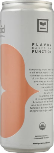 Rowdy Mermaid Savory Peach Kombucha Can Perspective: right