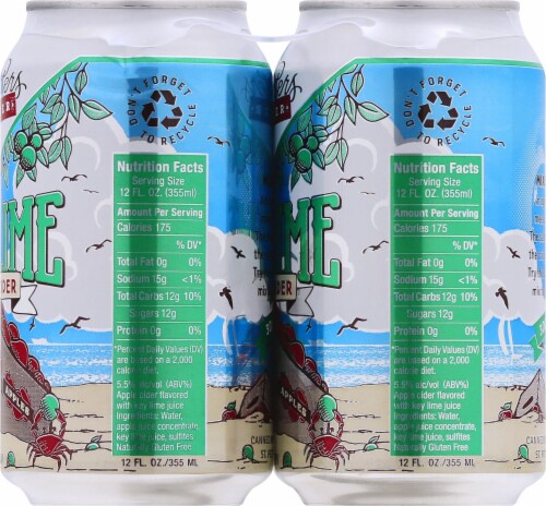 3 Daughters Brewing Key Lime Apple Cider Beer Perspective: right
