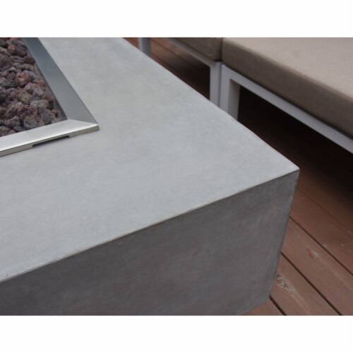 Elementi Granville 60 In Concrete Outdoor 45,000 BTU Natural Gas Fire Pit Table Perspective: right