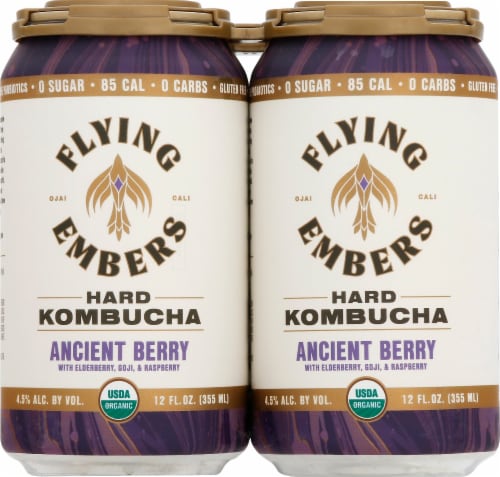 Flying Embers Ancient Berry Organic Hard Kombucha Perspective: right