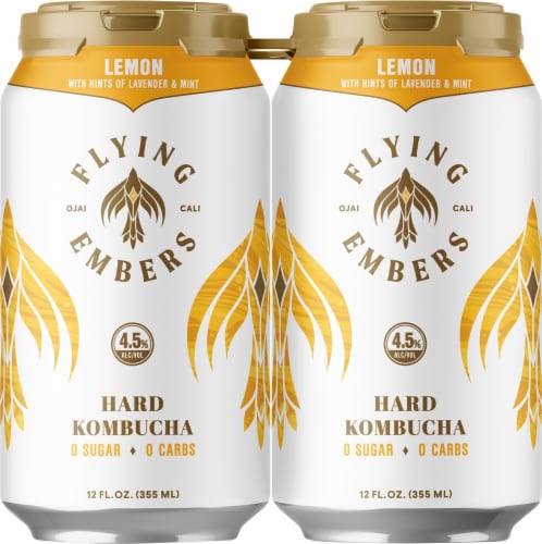 Flying Embers Lemon Lavender and Mint Hard Kombucha Perspective: right