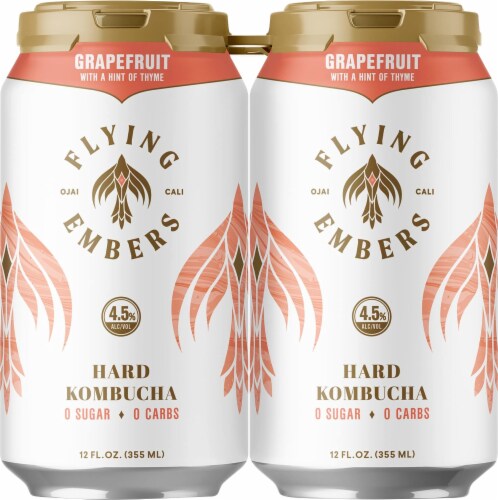 Flying Embers Grapefruit Thyme Hard Kombucha Perspective: right