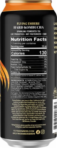 Flying Embers Pineapple Chili Hard Kombucha Single Can Perspective: right