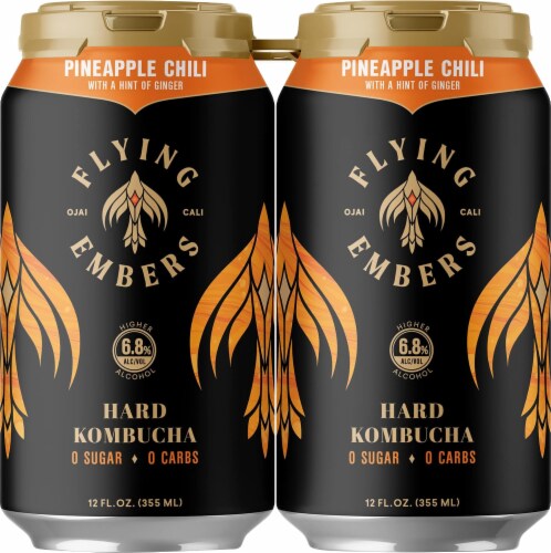 Flying Embers Pineapple Chili Hard Kombucha Perspective: right