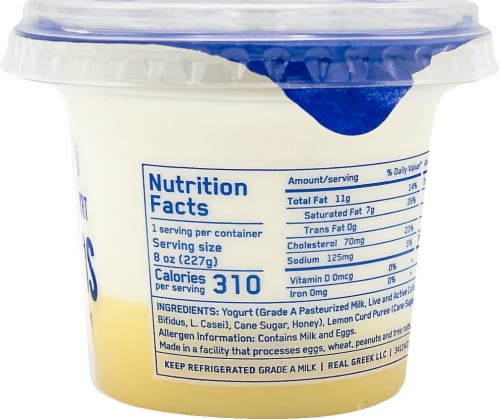 Ellenos Lemon Curd Real Greek Yogurt Perspective: right
