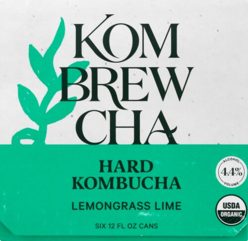 Kombrewcha Lemongrass Lime Hard Kombucha Perspective: right