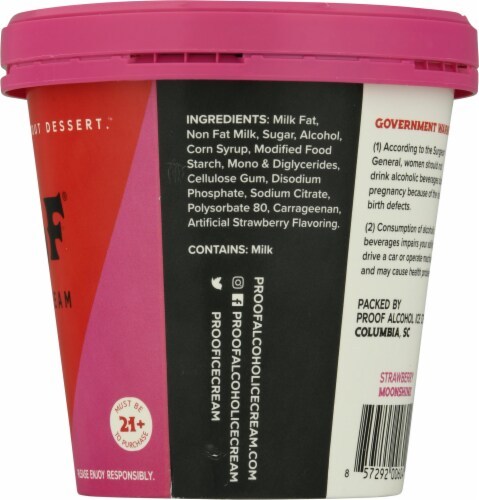 PROOF® Alcohol Ice Cream Strawberry Moonshine Ice Cream Perspective: right