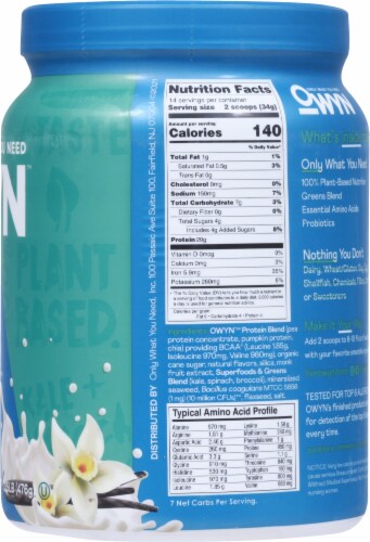 OWYN Smooth Vanilla Plant Protein Perspective: right